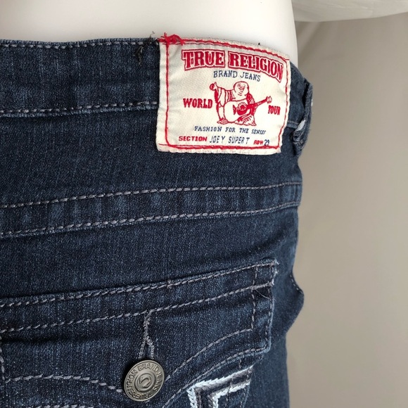 True Religion blue Joey Super T dark rinse blue jeans 29 - Picture 4 of 7